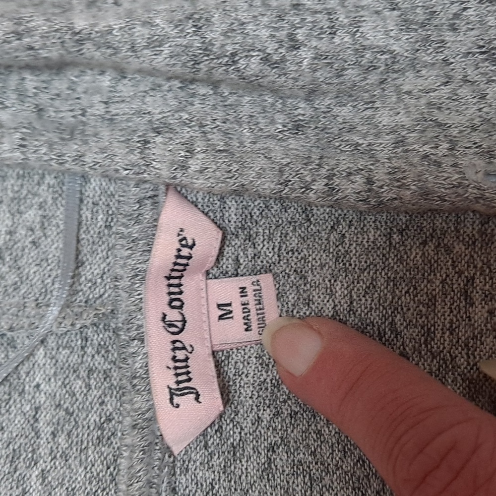 Juicy Couture Heather Grey Pullover Hooded Poncho Sweather Sparkle Accents - Picture 7 of 10